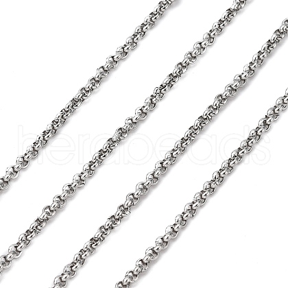 Non-Tarnish 3.28 Feet 304 Stainless Steel Rolo Chains X-CHS-K001-99D-1