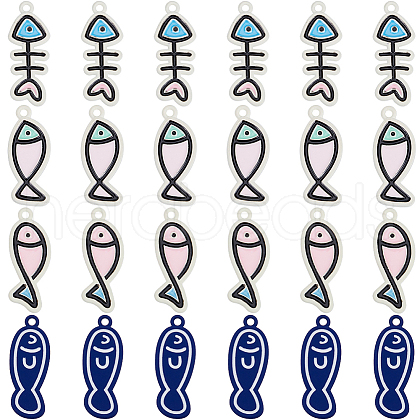 SUNNYCLUE 24Pcs 4 Colors Alloy Enamel Pendants FIND-SC0012-04-1
