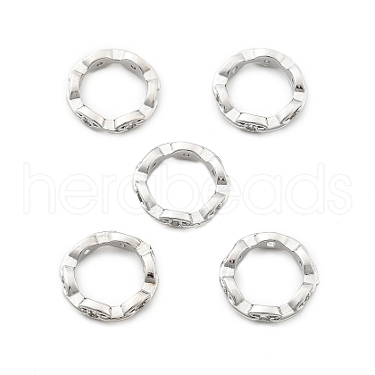 Brass Micro Pave Clear Cubic Zirconia Bead Frame KK-H495-03P-1