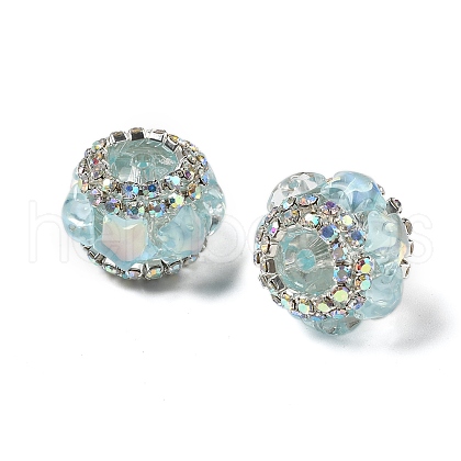 Resin Rhinestone Rondelle Beads OACR-S048-02B-1