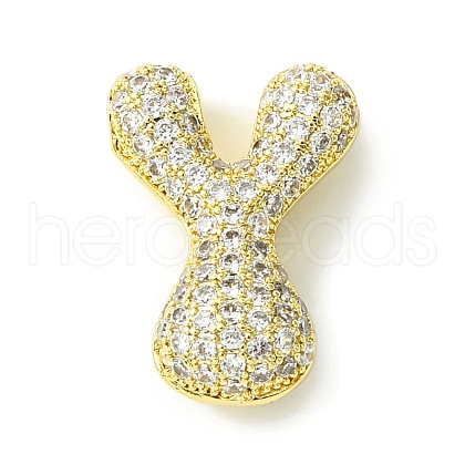 Rack Plating Brass Cubic Zirconia Pendants KK-S378-02G-Y-1