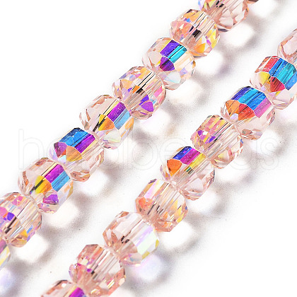 Electroplate Rondelle Glass Beads Strands EGLA-A036-09A-AB02-1