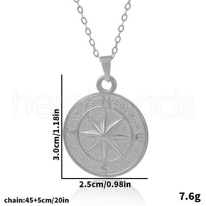 Stainless Steel Compass Pendant Necklaces for Women LB1113-1-1