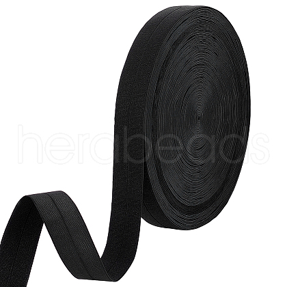 AHADERMAKER 25M Nylon Fold Over Elastic Wide Band Ribbon DIY-GA0005-60B-1