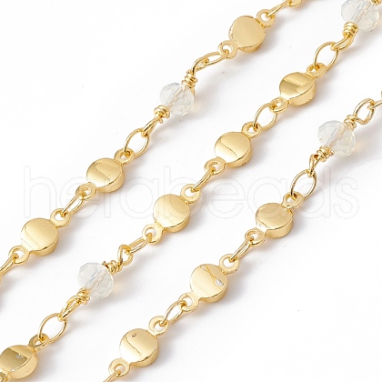 Handmade Eco-friendly Brass Flat Round Link Chain CHC-E025-36G-1