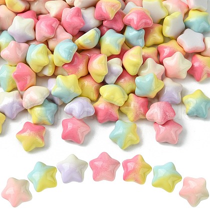 Gradient Color Opaque Resin Cabochons RESI-CJ0003-66-1