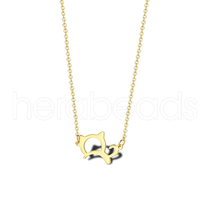 Cute Cartoon Animal Stainless Steel Pendant Necklaces QV5065-13-1