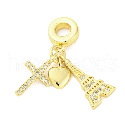 Brass Micro Pave Cubic Zirconia Pendants KK-D325-17G-1