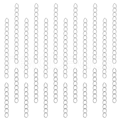 Unicraftale 100Pcs 2 Style 304 Stainless Steel Curb Chain Extender STAS-UN0038-14P-1