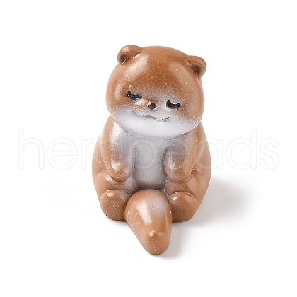Resin Otter Figurines Ornament DJEW-E015-02E-1