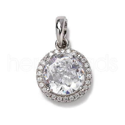 925 Sterling Silver Pave Clear Cubic Zirconia Pendants STER-F063-01C-01-1