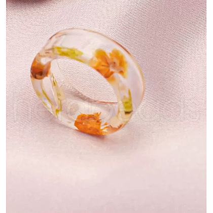 Dried Flower Clear Resin Finger Rings FS-WGF6920-05-1