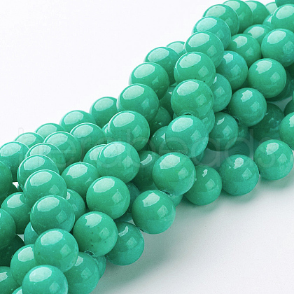 Natural Mashan Jade Round Beads Strands X-G-D263-10mm-XS15-1
