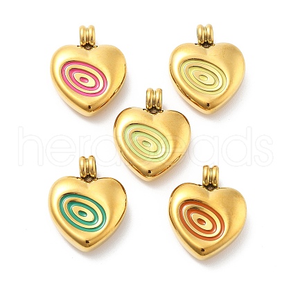304 Stainless Steel Enamel Pendants STAS-L283-36G-1