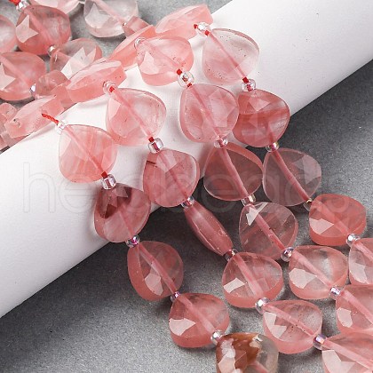 Cherry Quartz Glass Beads Strands G-P570-E01-02-1
