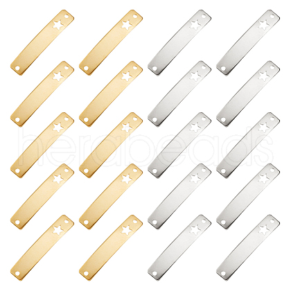 DICOSMETIC 40Pcs 2 Colors 304 Stainless Steel Connector Charms STAS-DC0016-37-1