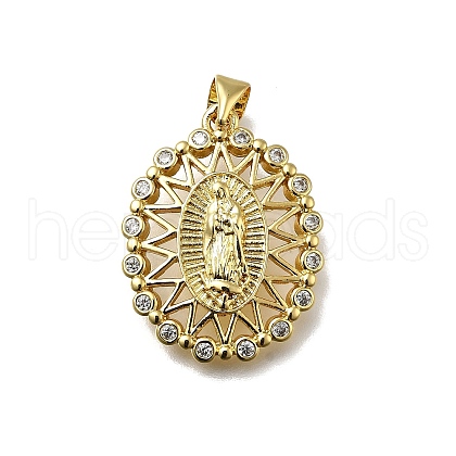 Brass Micro Pave Cubic Zirconia Pendants KK-C090-35G-05-1