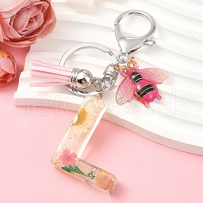 Resin & Acrylic & Faux Suede Tassel Keychain KEYC-YW00125-12-1