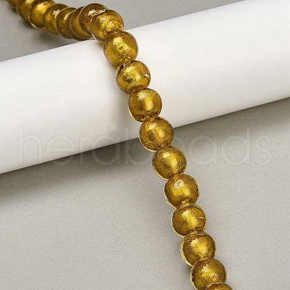 Handmade Silver Foil Glass Beads Strands FOIL-F002-01G-1