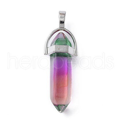 Faceted Bullet Glass Pointed Pendants GLAA-CJC0001-16D-1