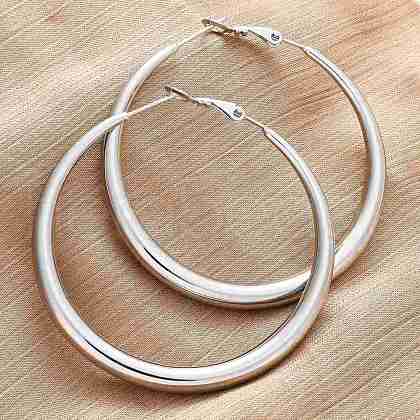 304 Stainless Steel Hoop Earrings EJEW-Z093-01P-01-1