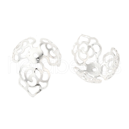 Rack Plating Brass Flower Bead Caps KK-K381-03S-1