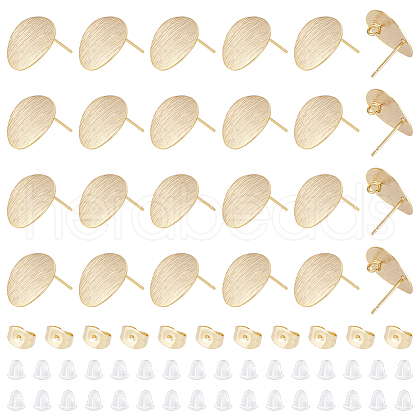 Unicraftale 24Pcs Brass Ear Stud Findings KK-UN0002-83-1