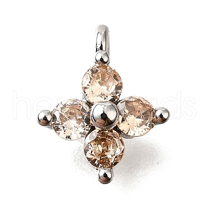 Brass Micro Pave Cubic Zirconia Pendants KK-D356-07I-P-1