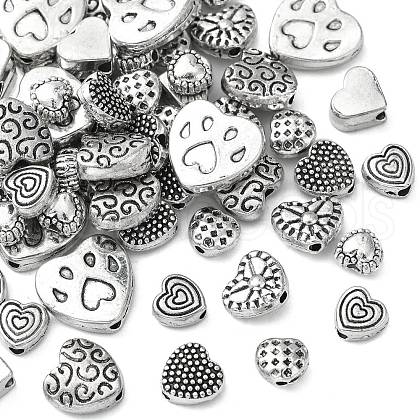 80Pcs 8 Styles Tibetan Style Alloy Beads TIBEP-CJ0003-16-1