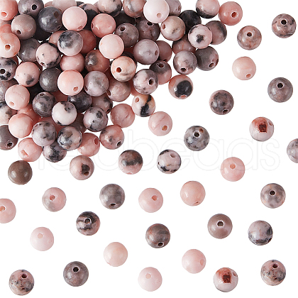 Olycraft Natural Pink Zebra Jasper Beads G-OC0001-22-6mm-1