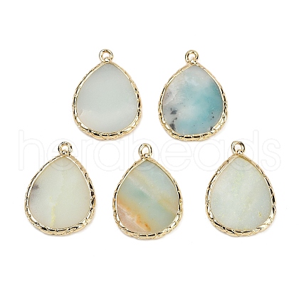 Natural Flower Amazonite Pendants G-K347-08G-04-1