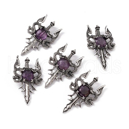 Natural Amethyst Pendants G-H281-03H-1