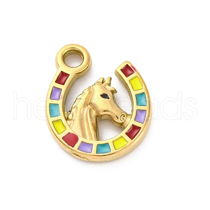 304 Stainless Steel Enamel Pendants STAS-B085-33G-1