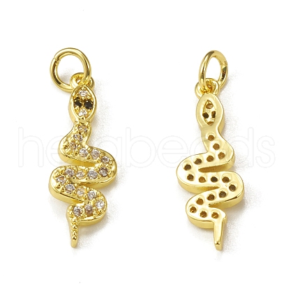 Brass Micro Pave Cubic Zirconia Pendants KK-E068-VB312-1
