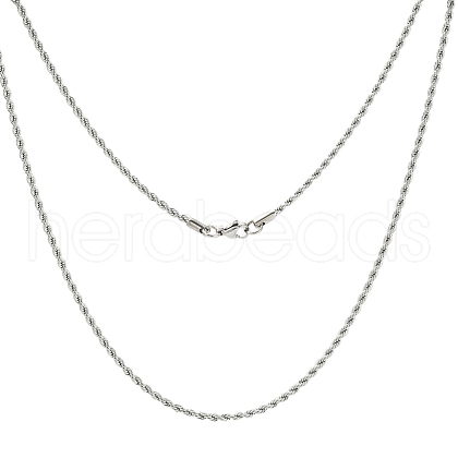 Tarnish Resistant Twisted Stainless Steel Rope Chain Necklace Making X-NJEW-507L-10-1