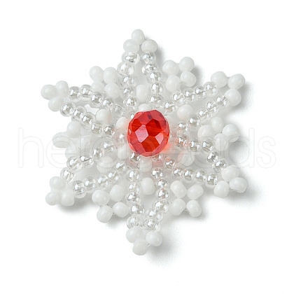 Christmas Seed Beads Beaded Charms PALLOY-MZ00297-02-1