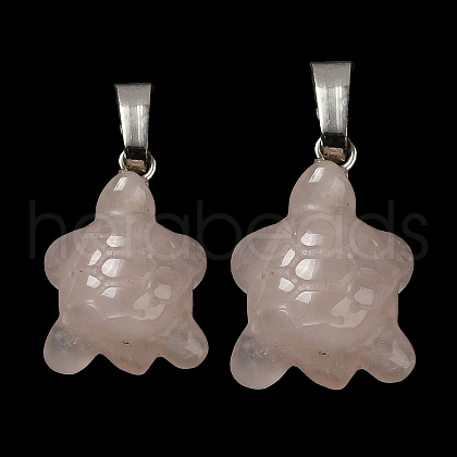Natural Rose Quartz Pendants G-F758-A05-P-1