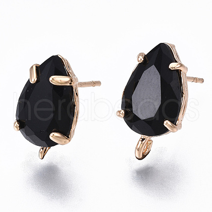Brass Stud Earring Findings KK-S365-005-B01-1