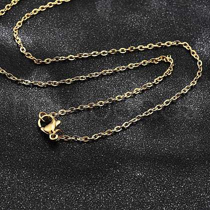 Ion Plating(IP) 304 Stainless Steel Cable Chains Necklaces NJEW-F226-04G-04-1
