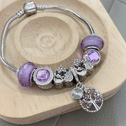 Tree of Life Alloy European Beads Charm Bracelets FS-WG690AF-03-1