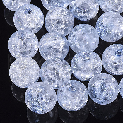Transparent Crackle Acrylic Beads CACR-N002-01-1