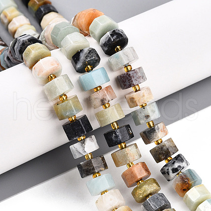 Natural Flower Amazonite Beads Strands G-T140-33-1