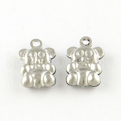 Tarnish Resistant Bear 201 Stainless Steel Charm Pendants STAS-R075-14-1