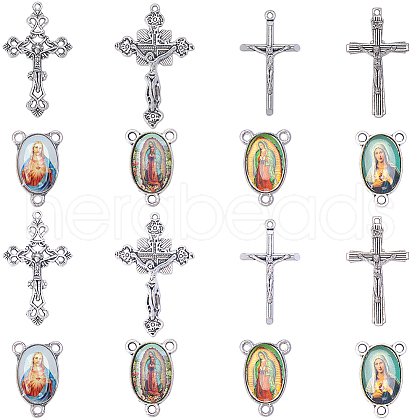 SUNNYCLUE DIY Rosary Bead Style Jewelry Making Findings Kit DIY-SC0024-09-1