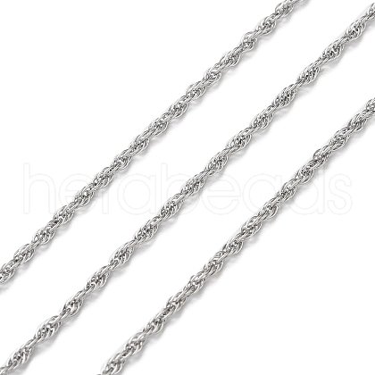 Tarnish Resistant 304 Stainless Steel Rope Chains CHS-G027-08A-P-1