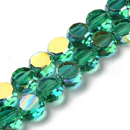 Transparent Electroplate Glass Beads Strands GLAA-Q099-D01-03-1