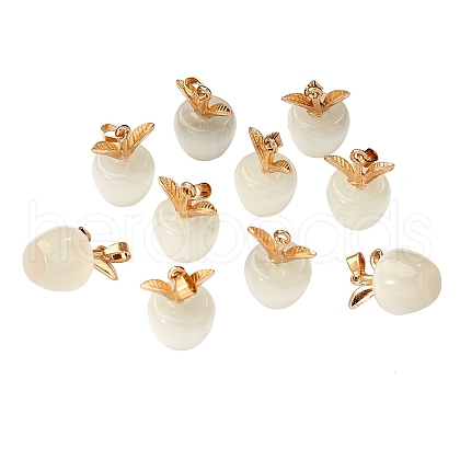 10Pcs Apple Gemstone Charm Pendant Crystal Quartz Healing Natural Stone Pendants Opal Buckle for Jewelry Necklace Earring Making Crafts JX526H-1