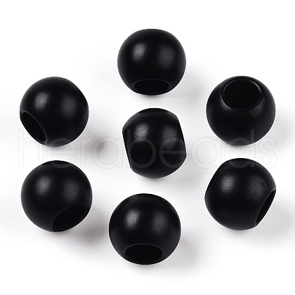 Matte Spray Painted Acrylic European Beads X-ACRP-Q017-03A-01-1