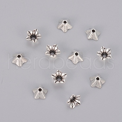Tibetan Style Alloy Bead Caps K08T9042-1