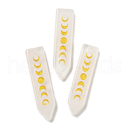 Natural Quartz Crystal Moon Phase Pendants G-C145-01D-1